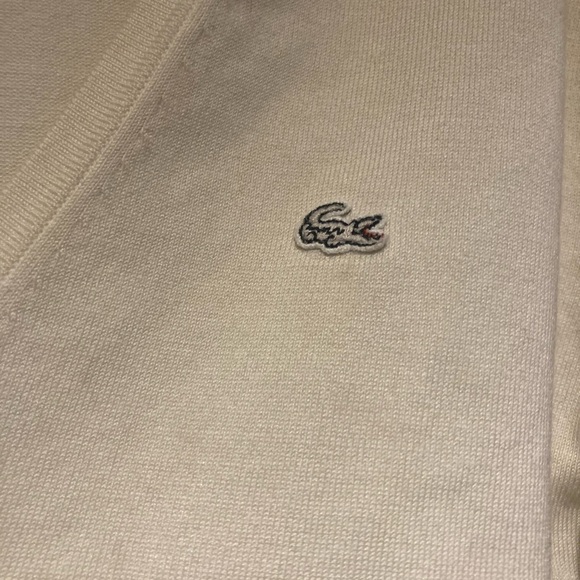 Lacoste off white V neck sweater size42 - Picture 3 of 7